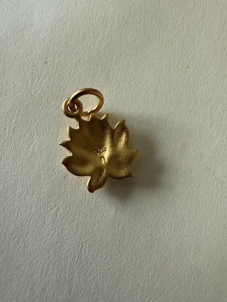 Alternate view of 24kt Gold Plated Sterling Silver 17x10mm Medium Size Lotus Charm 1pc