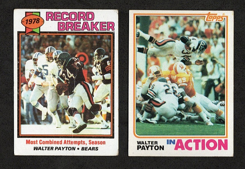Walter Payton - Chicago Bears - LOT of (2) different VINTAGE cards 