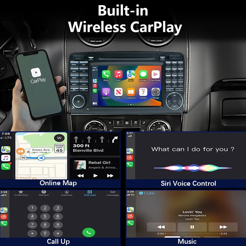 Android 13 Car Radio for Mercedes Benz ML GL Class W164 X164 Bluetooth Carplay - Image 2 of 4