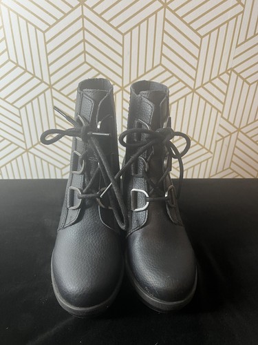 Sorel Boots Youth 1 Joan Of Arctic Wedge II Ankle Bootie 187631240 Black Leather