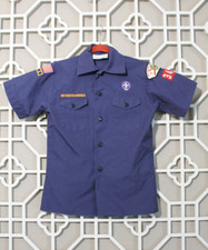 Boy Scouts Shirt Youth M Blue Uniform Top Official Youth Shirt Patches Boys