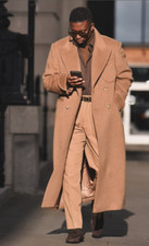 Camel Cashmere Men's Long Overcoat Ankle Length Wool Winter Warm Long Jacket
