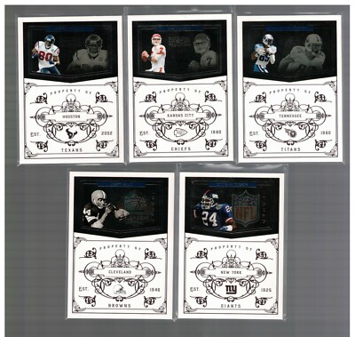 (5) 2010 NATIONAL TREASURES NFL BASE ALL #/99 LEROY KELLY OJ ANDERSON A JOHNSON