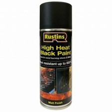 Rustins  High Heat Black Paint BBQ 600 Degrees  MATT  250ML  400ML  500ML