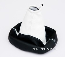 Passend für OPEL ZAFIRA A (99-05) Schaltsack Schaltmanschette LEDER Weiß-Schwarz