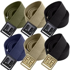 Solid Color Belts w/ Open Face Buckle - Cotton Belt