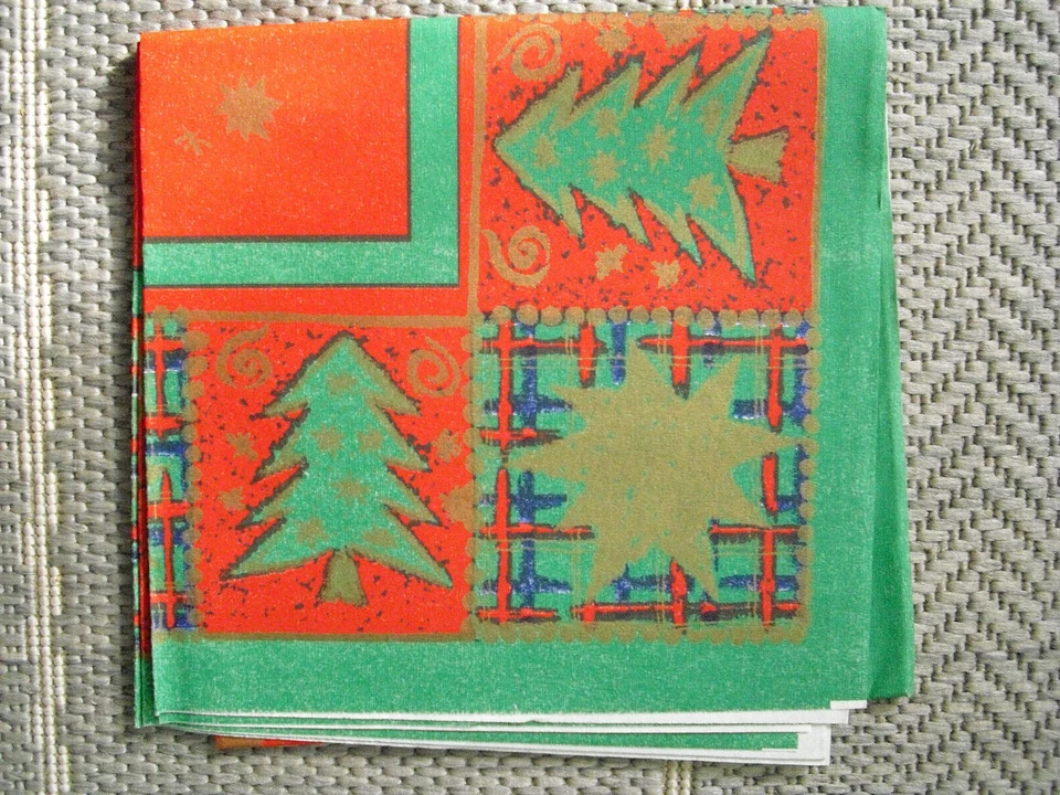 Duni – Mitteldecke 84 x 84 cm. – grün-rot mit Muster - Weihnachtsdecke