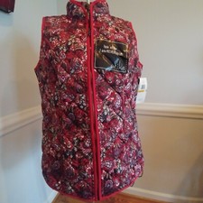 Erika Women's Reversible Red Paisley Size Small Sleeveless Nwt