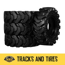 10x16.5 (30x10-16) SET OF FOUR Solid Skid Steer Tires w/ Rims - Volvo Tires