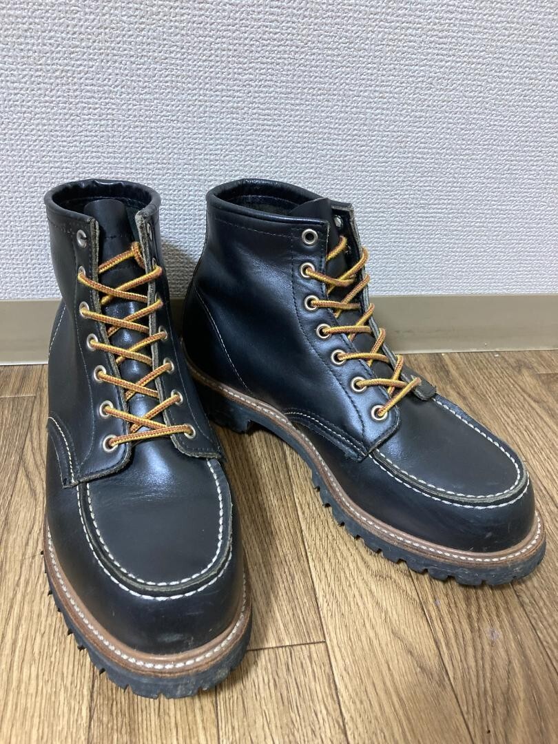 REDWING Men's Leather Work Boots 8136 Size US7EE Black Lace