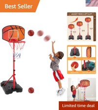Colorful Indoor Outdoor Kids Basketball Hoop - Height Adjustable for Ages 1-6