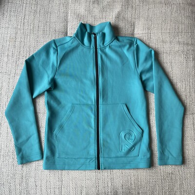 Reima Youth Girls Sweat Jacket Full Zip Pockets size 152cm/12yrs turquoise