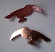 12X Copper Blanks for enameling use- TUCAN BIRD SHAPE