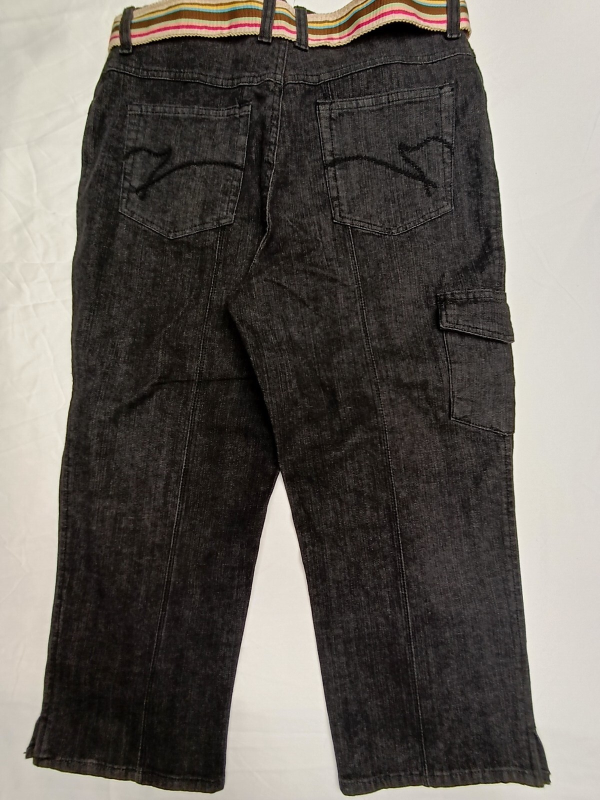 Gloria Vanderbilt Sz 8 Short Cargo Dark INDIGO Jeans NWOT