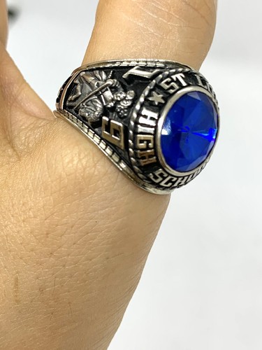10k White Gold Class Ring St. Louis High School Honolulu 1973 Size 10.5 - Picture 5 of 12