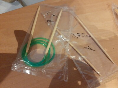 2 X Rundstricknadel  3.75mm 5mm Stricknadel Bambus