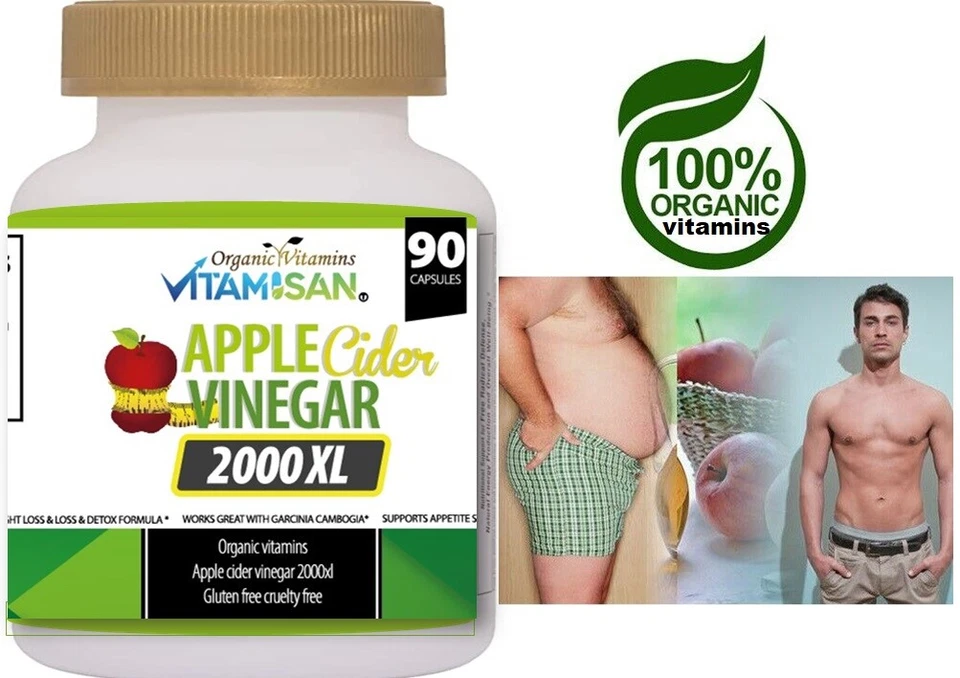 Apple Cider Vinegar Capsules 180 Capsules Extra Strength Weight Loss Pills LOT 2 - Image 3 of 4