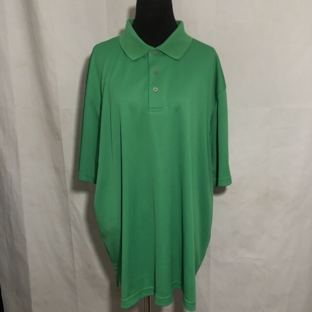 PGA Tour Green Golf Shirt Collar 3 Button Closure Short Sleeve | eBay