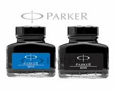Parker Quink Fountain Pen Ink Bottle 30ml Black Or Blue Genuine Product
