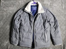 Vintage GUESS Double Zip Heavy Coat Winter Wool Blend Adult Size Medium Gray Y2K