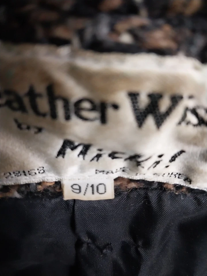 Abrigo vintage Weather Wise by Micki para mujer 9/10 mezcla de lana ribete de cuero forrado Foto 4 de 4