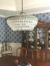 Nib Pottery Barn Clarissa Crystal Drop Small Round Chandelier 13