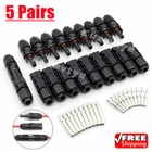 5 Pairs Solar Panel Cable Wire Connectors Adapter Male Female Kit Waterproof 30A