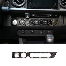 Cubierta de moldura de panel de perilla de aire acondicionado de fibra de carbono para Toyota Tacoma 2016-2023