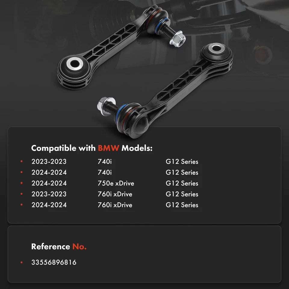 Barra estabilizadora trasera izquierda y derecha 2 piezas para BMW 740i 760i xDrive 750e xDrive Foto 2 de 4