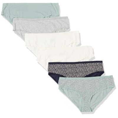 Amazon Essentials 5X Plus Size Six Pack Neutral Cotton Hipster Panties NEW
