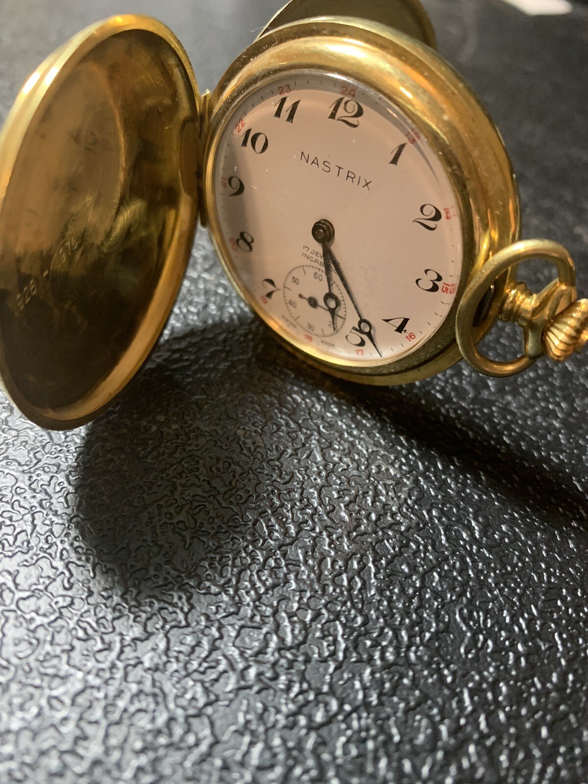 Vintage NASTRIX 17J, Swiss Made Incabloc pocket watch by Arnex Time Co