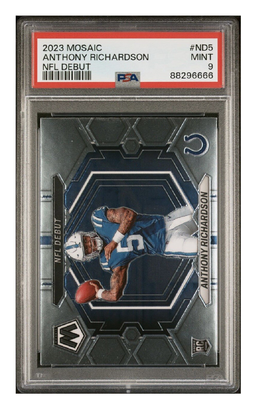 2023 Mosaic Anthony Richardson Rookie #ND5 NFL Debut - PSA 9 Mint Colts!