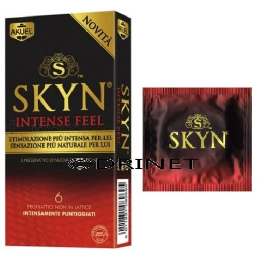 Preservativi AKUEL SKYN INTENSE FEEL stimolanti 12 24 36 50 75 100 pezzi