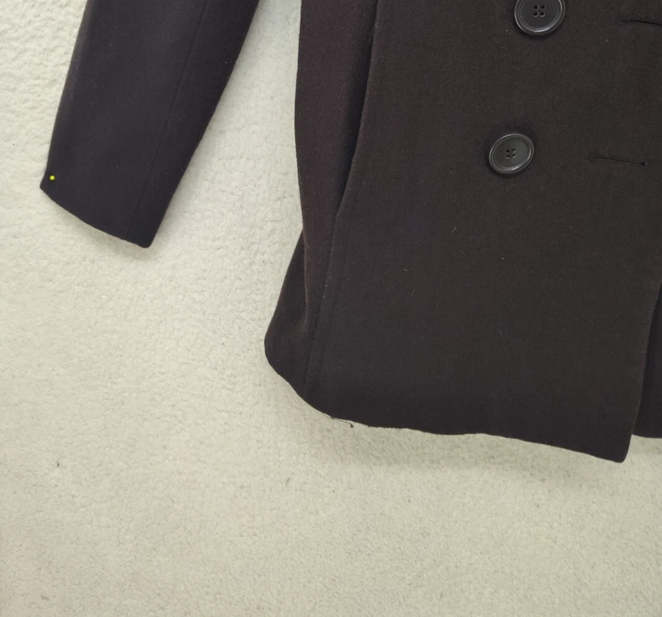 New York Company Women Jacket 4 Brown Wool Blend Double Breasted Classic Blazer - Image 4 of 4