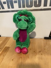 Baby Bop 10" Green, Pink Stuffed Dinosaur Plush Vintage 1992 Toy Lyons Barney