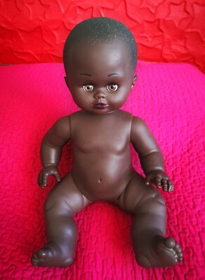 Ancienne poupée en terre de pippe 42 cm des années 30