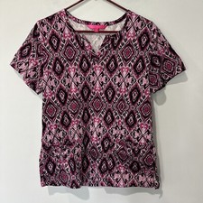 Beyond Scrubs Scrub Top Womens Medium Pockets V-Neck