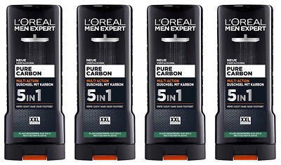   Loreal Men Expert Duschgel CARBON CLEAN Multi Action Showergel XXL 4x 400ml  