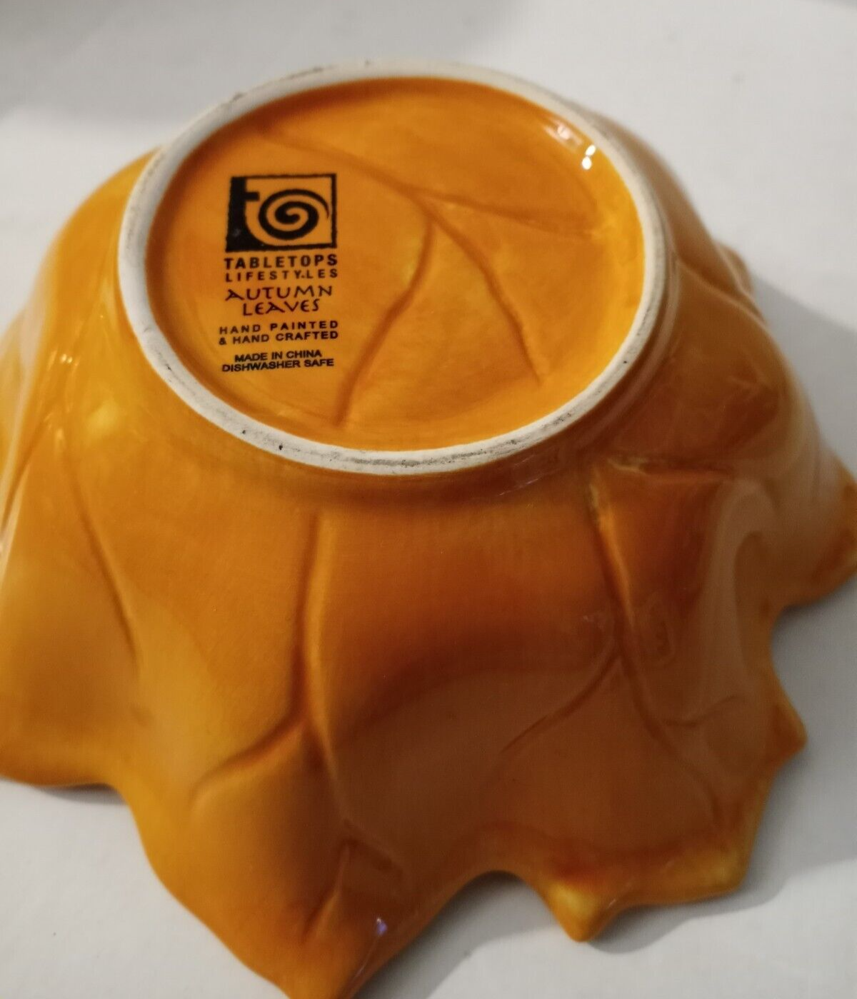 Linen n Things Autumn Leaves Olive Green 9 1/2" Leaf Shaped Salad Plate