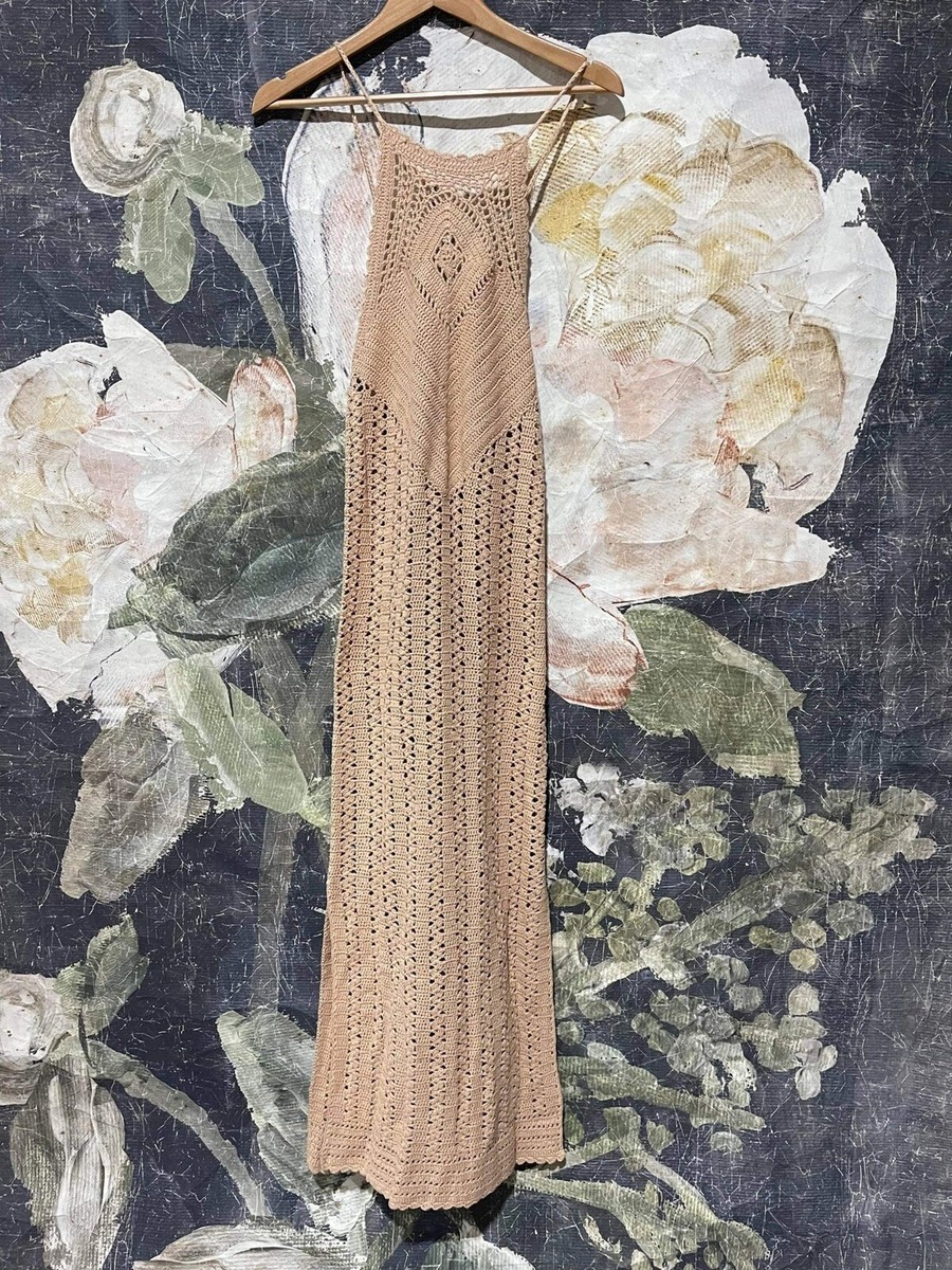 knee length dresses for ladies Crochet Gypsy Dress Small / Vintage Rose main image 0