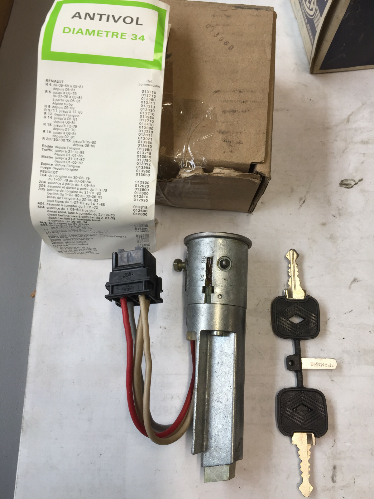 Antivol direction Neiman R14 Valeo 252043 neuf contacteur de démarrage 013980