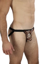 Mens JockStrap Mesh Snake Skin Sexy Brief Tarzan 