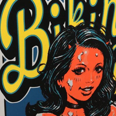 ロッキンジェリービーン　シルクスクリーンポスター　BIKINI CAR WASH Rockin' Jelly Bean RJB “BIKINI CAR WASH” Silk Screen Print Poster