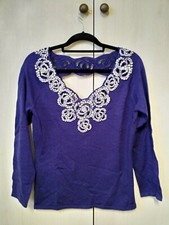 LEO GUY ENCRE BLUE LADIES FINE KNIT JUMPER SIZE XXL 38 inch Bust BN With Tag