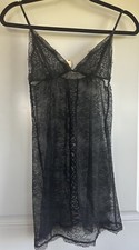 Victoria  s Secret Dream Angels Black Lace Up Back Slip XS