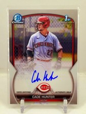 2023 Bowman Chrome 1st Cade Hunter Base Auto Reds ROOKIE RC Autograph C2
