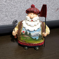 Santa Golfer Ceramic Figurine 5" H Gift for golfer