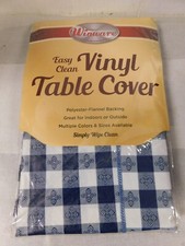 Indoor/Outdoor Tablecloth Easy Clean Flannel Back Vinyl 52 x 90 Oblong NEW