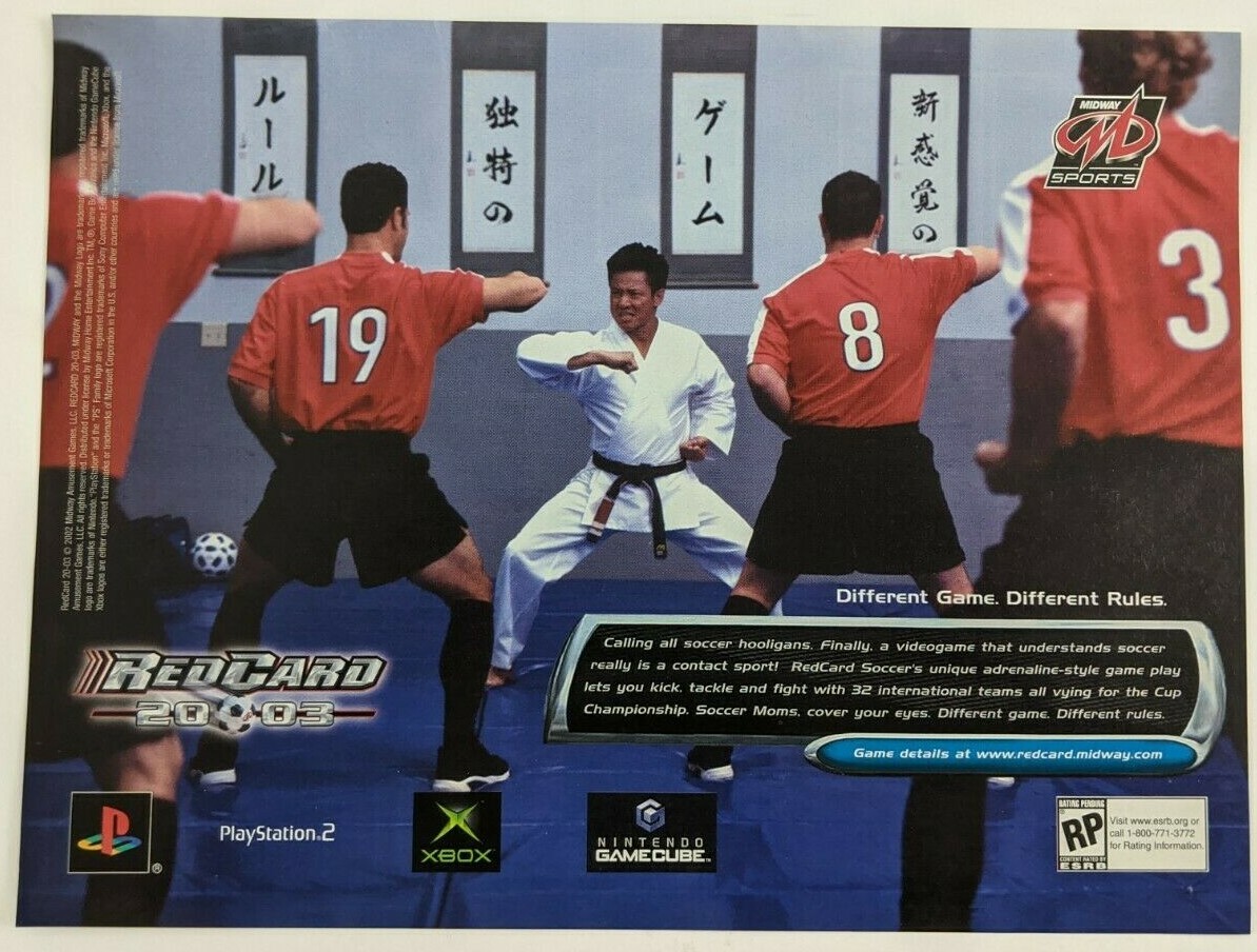 Tarjeta Roja 20-03 Publicidad Impresa Juego Póster Arte PROMOCIÓN Fútbol Oficial 2003 Xbox PS2 GC
