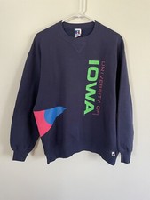 Vintage University Iowa Crewneck Sweatshirt Russell Athletic Made In USA 90s XL